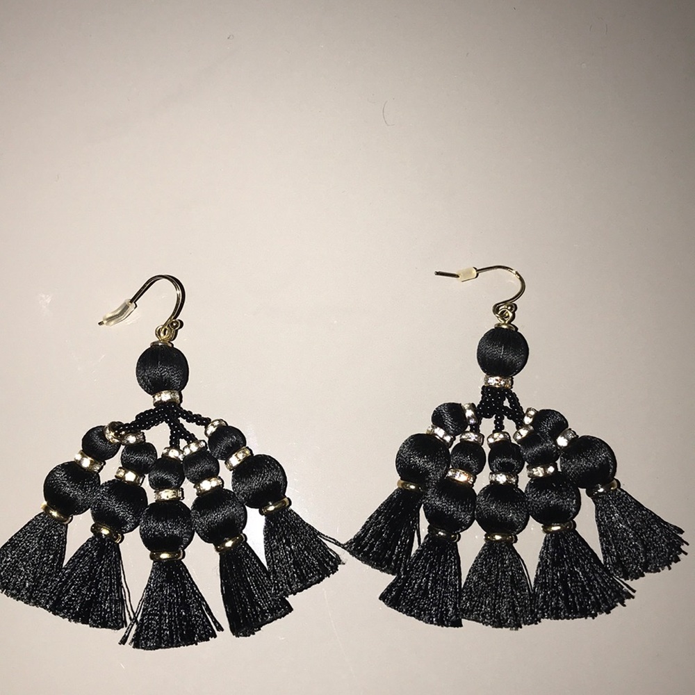 Black Kate Spade Tassel earrings